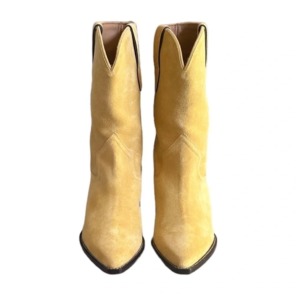 Isabel Marant Suede Twist San Cowboy Boots Duerto Style Tan Western EU 38 NIB - Picture 2 of 15